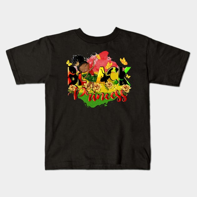 Black Princess, Juneteenth, Black Girl, Juneteenth Princess Kids T-Shirt by artbyGreen